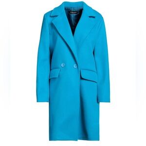Women's Blue Double-Breasted Coat